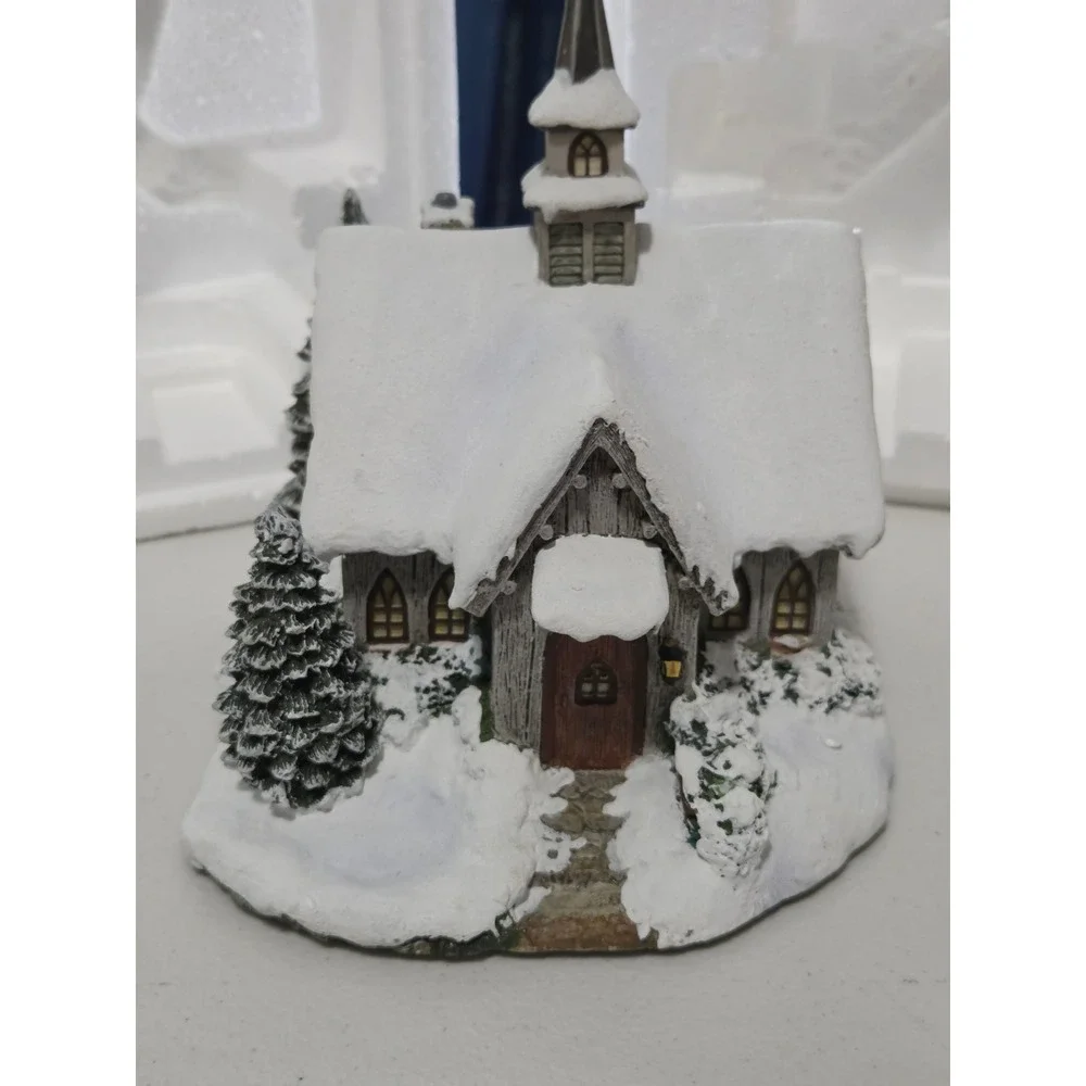 Thomas Kinkade Hawthorne Village Christmas Chapel Sculpture A4480 COA Lighted